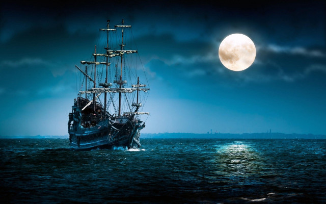 Large ship sailing water full #2 free wallpaper for desktop - medium preview image