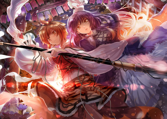 Anime couple sword demon background #2 free wallpaper for desktop - medium preview image