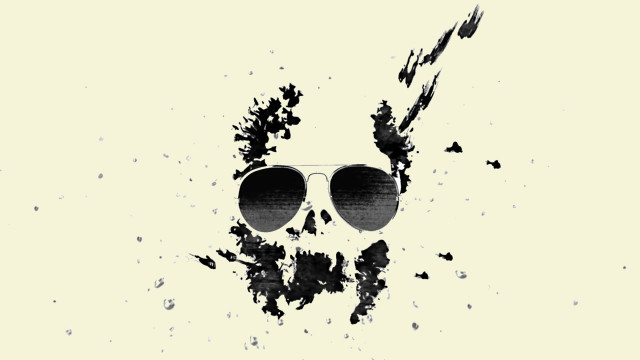 Skull sunglasses paint splatters black free wallpaper for desktop - medium preview image