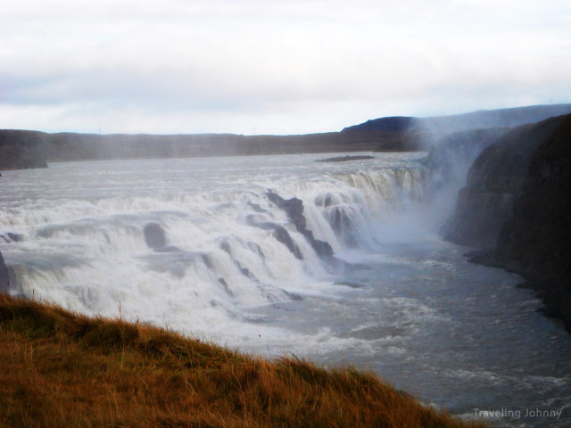 Waterfall man river cliff nature free wallpaper for desktop - medium preview image