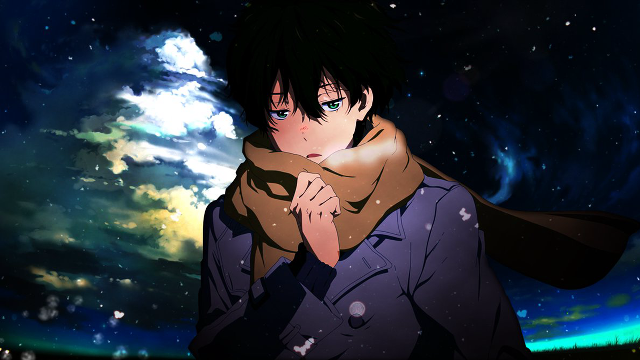 Man scarf looking sky stars free wallpaper for desktop - medium preview image