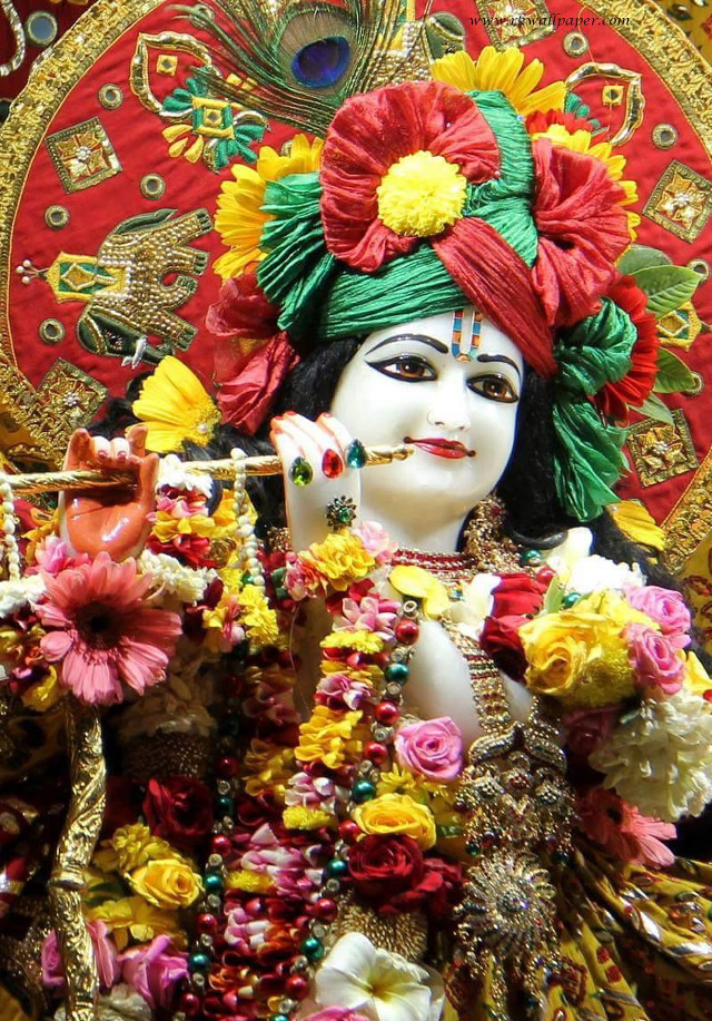 Statue woman flowers head pipe free wallpaper for mobile - medium preview image