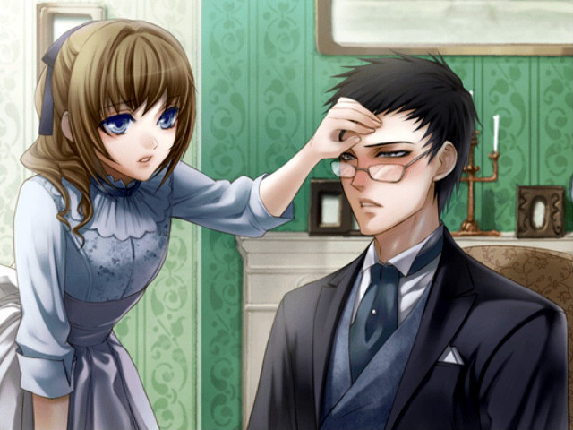 Man woman green walls fireplace free wallpaper for desktop - medium preview image