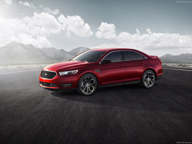 Red ford taurus mountains clouds free wallpaper for desktop - medium preview image