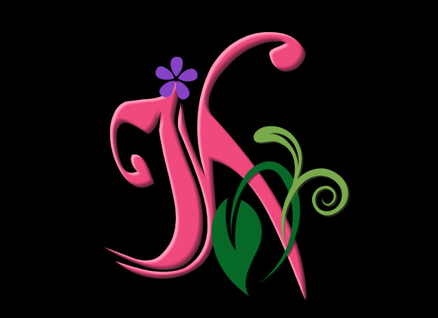 Pink green letter flower leaf #3 free wallpaper for desktop - medium preview image