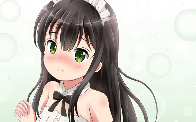 Girl black hair green eyes #2 free wallpaper for desktop - medium preview image