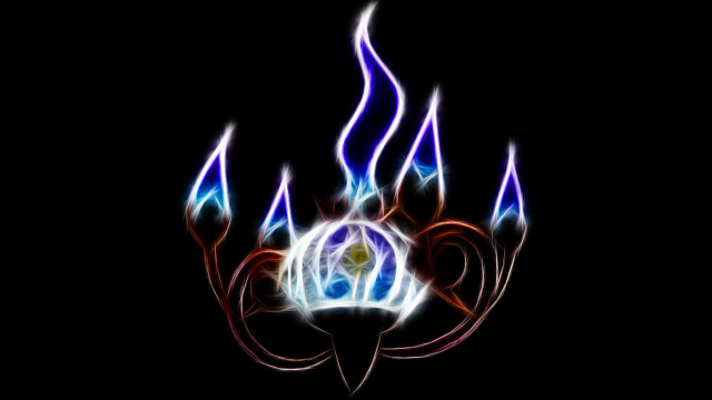Black background blue flames white free wallpaper for desktop - medium preview image