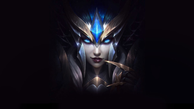 Woman blue eyes demon face free wallpaper for desktop - medium preview image