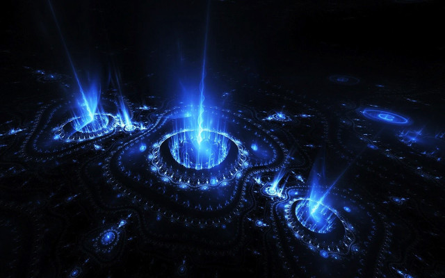 Blue ring fire water dark free wallpaper for desktop - medium preview image