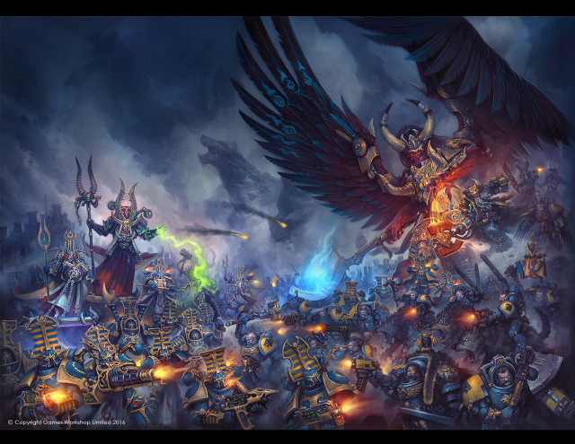 Warhammer huge bird demon back free wallpaper for desktop - medium preview image