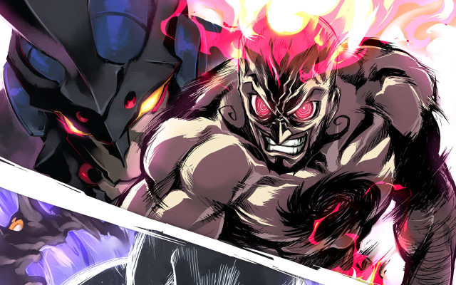 Man sword demon flames background free wallpaper for desktop - medium preview image