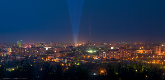 City skyline night light show free wallpaper for desktop - medium preview image