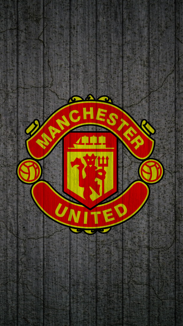Manchester united logo wooden wall free wallpaper for mobile - medium preview image