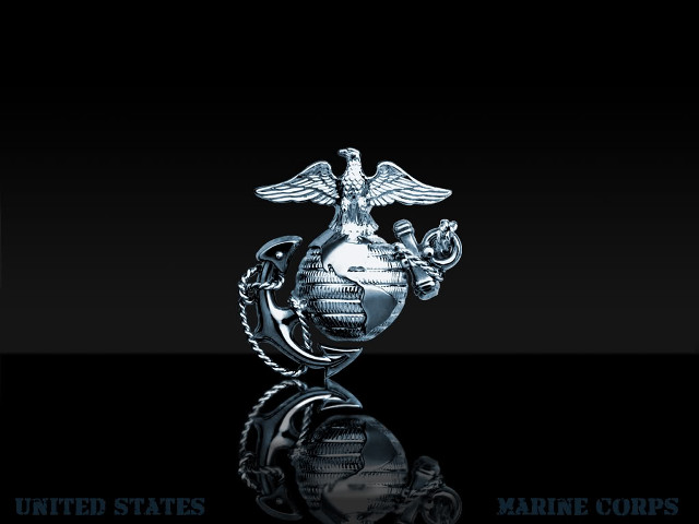 Marine emblem black background reflection free wallpaper for desktop - medium preview image