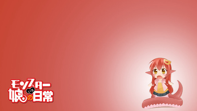 Red anime girl lamia chibi free wallpaper for desktop - medium preview image