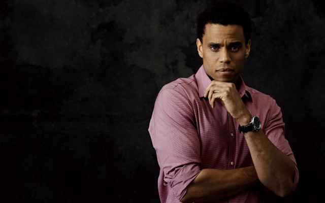 Man pink shirt posing hands free wallpaper for desktop - medium preview image