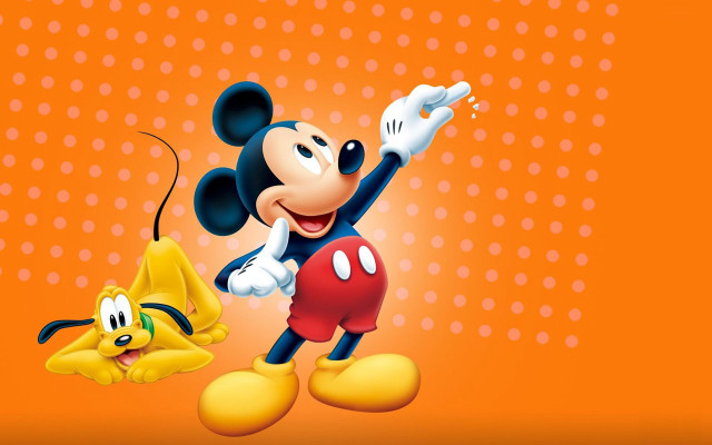 Mickey mouse yellow dog orange free wallpaper for desktop - medium preview image