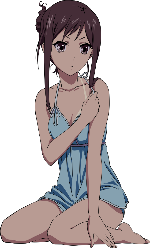 Woman blue dress sitting bare free wallpaper for mobile - medium preview image