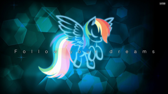 Colorful rainbow pony star background free wallpaper for desktop - medium preview image