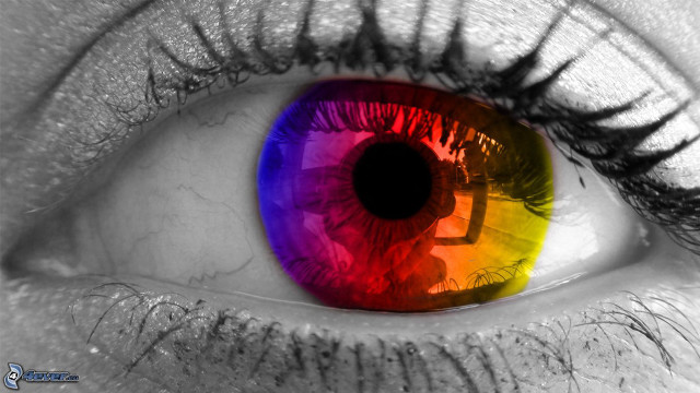 Rainbow colored eye long lashes free wallpaper for desktop - medium preview image