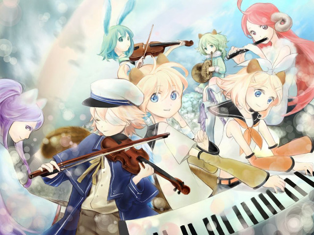 Anime musicians piano keyboard music free wallpaper for desktop - medium preview image