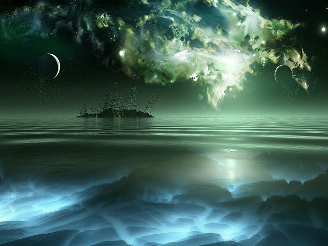 Ship ocean night moon stars free wallpaper for desktop - medium preview image