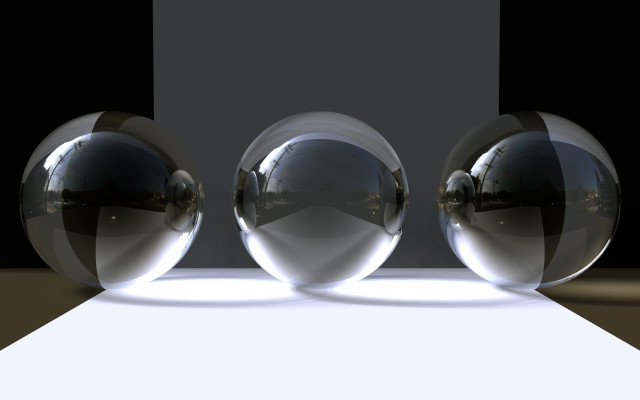 Three shiny balls white surface free wallpaper for desktop - medium preview image