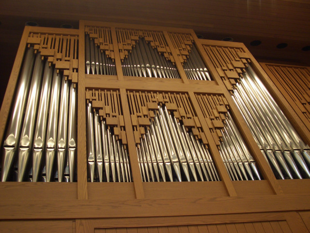 Pipe organ wood paneling metal free wallpaper for desktop - medium preview image