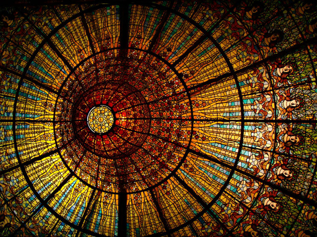Stained glass dome skylight center free wallpaper for desktop - medium preview image