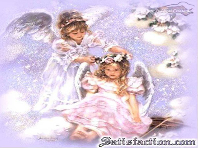 Little girls cloud angel wings free wallpaper for desktop - medium preview image