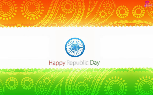 Colorful indian flag happy republic free wallpaper for desktop - medium preview image