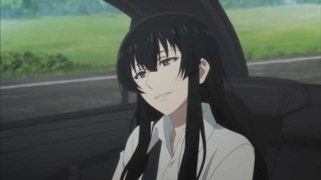 Woman sitting car long black free wallpaper for desktop - medium preview image