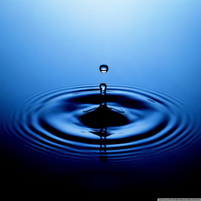 Blue water droplet black background free wallpaper for tablet - medium preview image