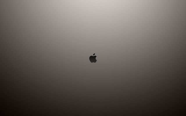 Apple logo black white gray free wallpaper for desktop - medium preview image