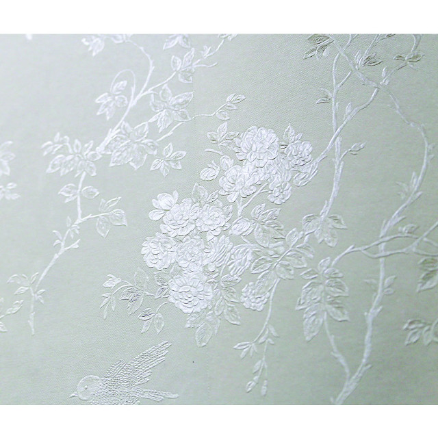 White wall flower pattern bird free wallpaper for tablet - medium preview image