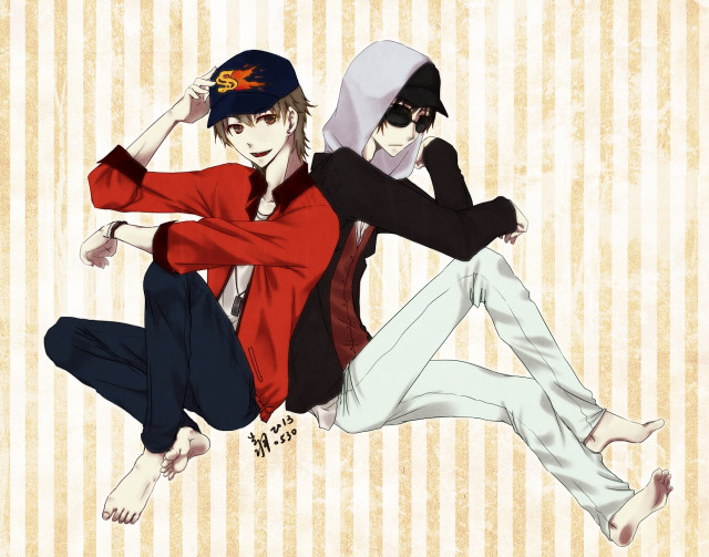 Anime characters sitting floor together free wallpaper for desktop - medium preview image