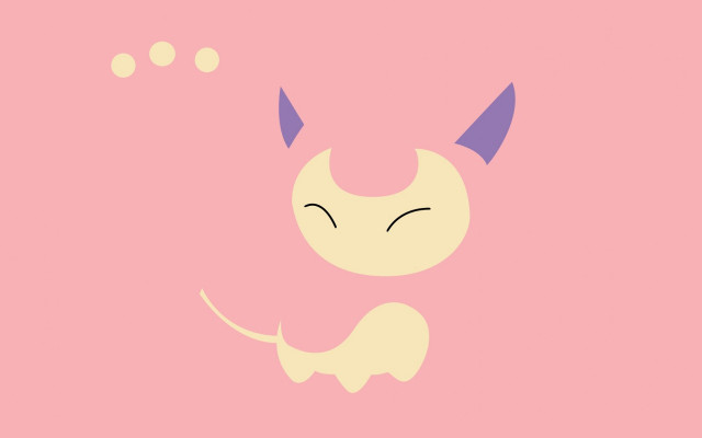 Pink cartoon horned animal closed free wallpaper for desktop - medium preview image