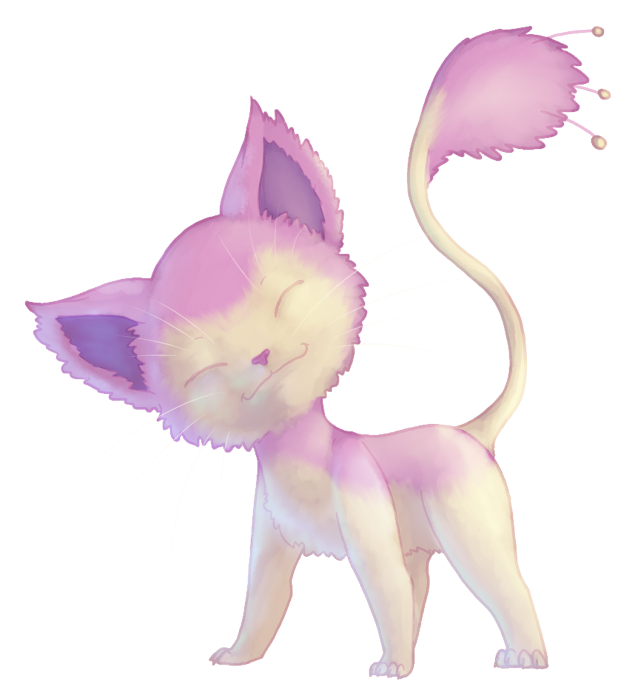 Pink cat with tail like free wallpaper for tablet - medium preview image