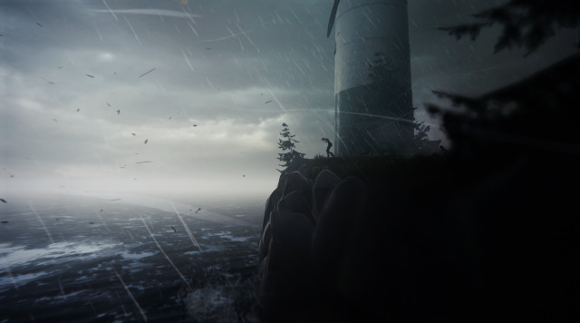 Lighthouse cliff ocean birds flying free wallpaper for desktop - medium preview image