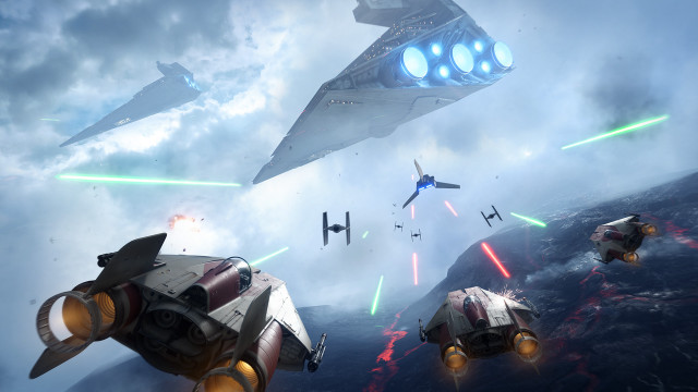 Star wars action sky fighter free wallpaper for desktop - medium preview image