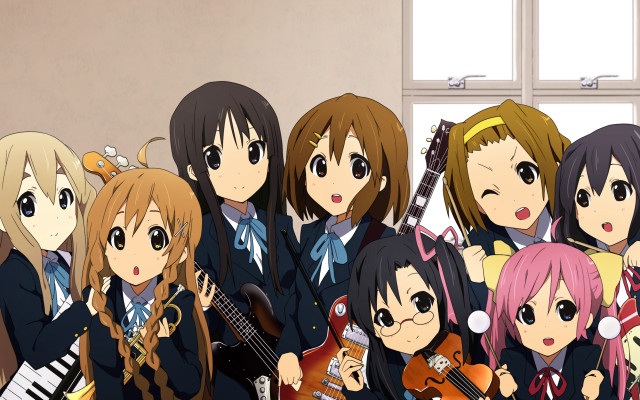Anime girls guitars room window free wallpaper for desktop - medium preview image