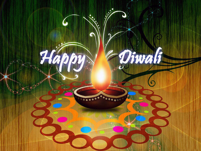 Lit diya happy diwali colorful free wallpaper for desktop - medium preview image