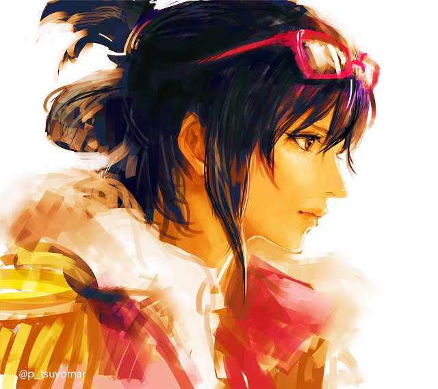 Woman ponytail sunglasses digital painting free wallpaper for tablet - medium preview image