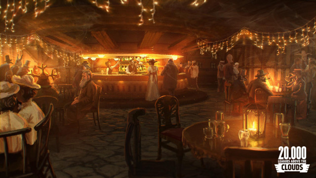 Fantasy bar people woman lights free wallpaper for desktop - medium preview image