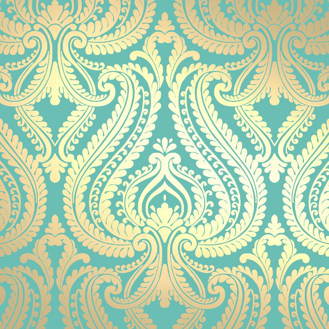 Blue gold wallpaper leaves swirls free wallpaper for tablet - medium preview image