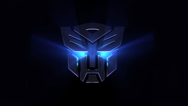 Stylized robot head blue lights free wallpaper for desktop - medium preview image