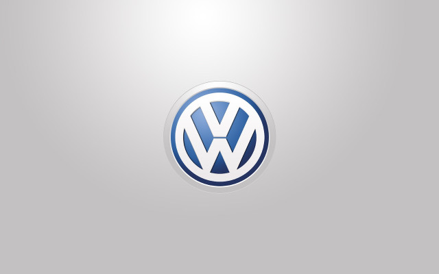 Volkswagen logo silver background white free wallpaper for desktop - medium preview image