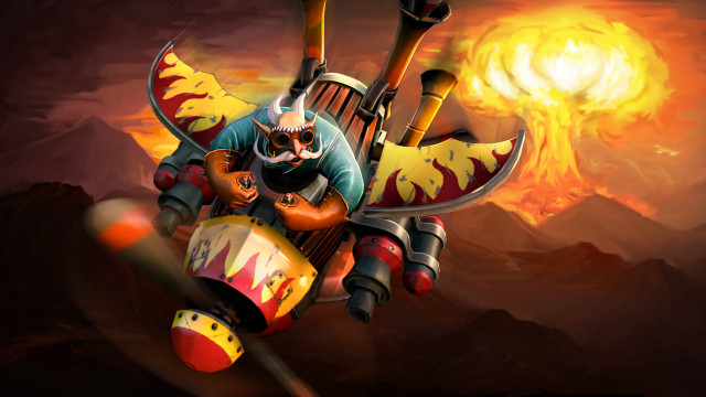 Cartoon character flying fireball skull free wallpaper for desktop - medium preview image