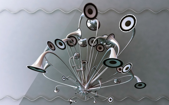 Artistic abstract kinetic sculpture string free wallpaper for desktop - medium preview image