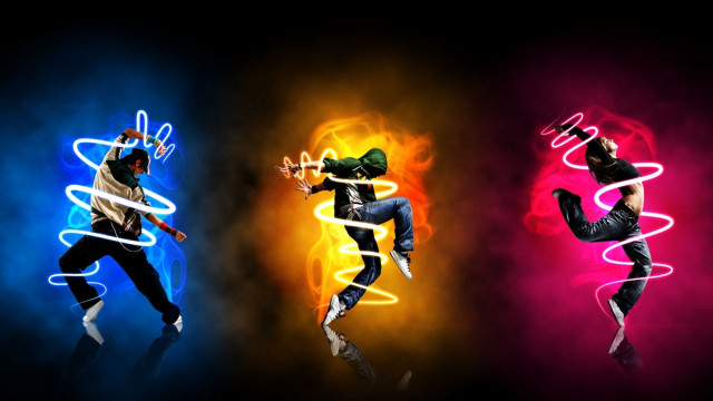 Dancing group neon lights dance free wallpaper for desktop - medium preview image